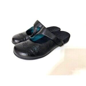 Orthaheel Vionic Womens Size 8 39 Black Melissa Adjust Slip On Clogs Support